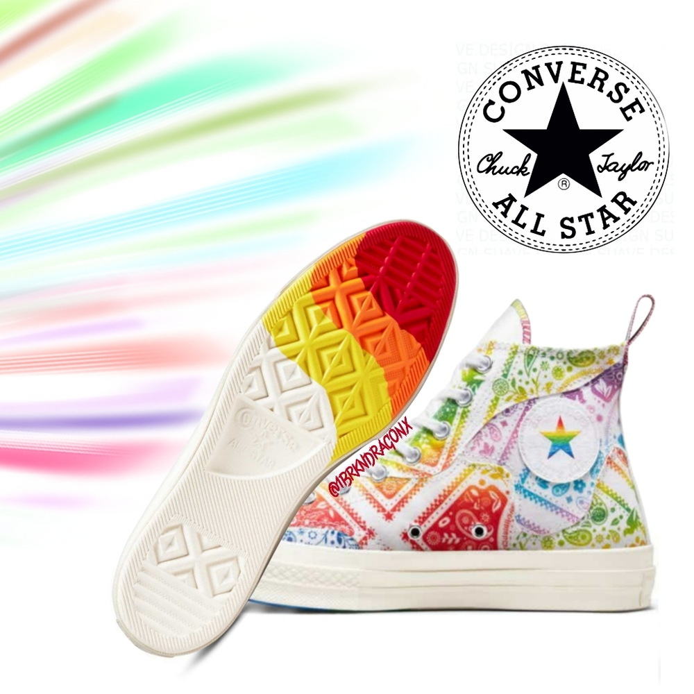 Converse Chuck Taylor Chuck 70 Unity Unisex Pride High Top Rainbow Sneakers 7 - Picture 15 of 17